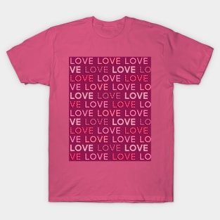 Valentine's LOVE LOVE vintage light bulbs text T-Shirt